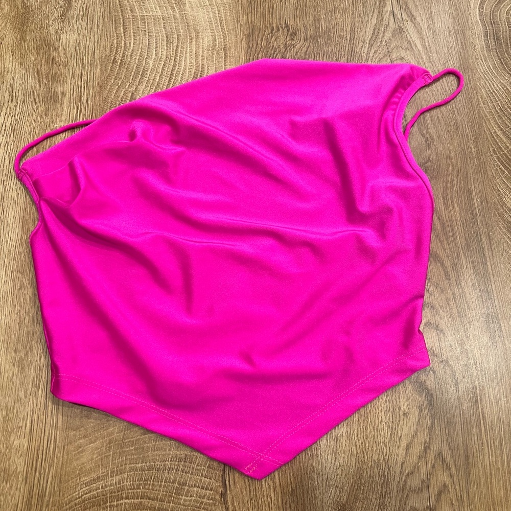 SHEIN Asymmetrical Pink Sleeveless Crop Top